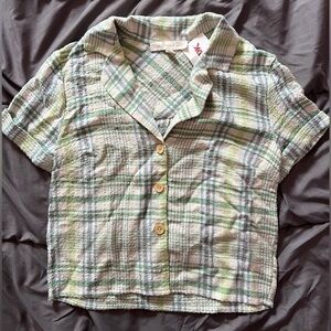 MONTEAU PLAID LIGHTWEIGHT SUMMER TOP